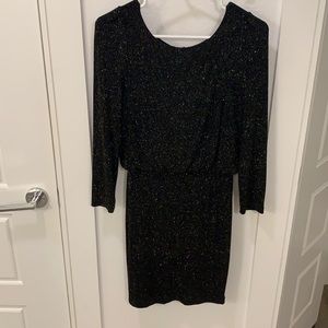 Alice  + Olivia black and gold sparkle party dress sm